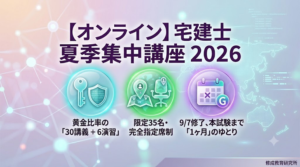【オンライン】宅建士 夏季集中講座 アイキャッチ画像